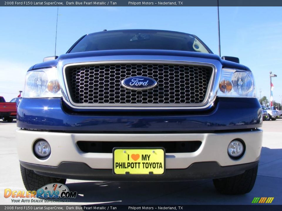 2008 Ford F150 Lariat SuperCrew Dark Blue Pearl Metallic / Tan Photo #9