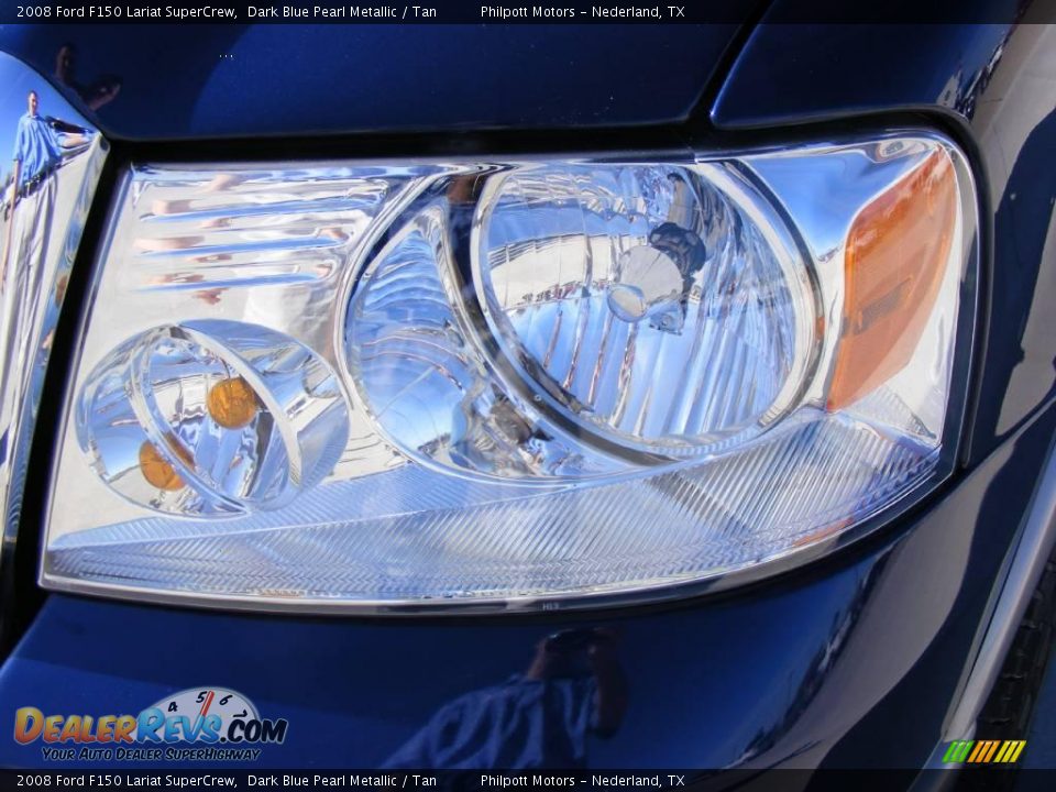 2008 Ford F150 Lariat SuperCrew Dark Blue Pearl Metallic / Tan Photo #10