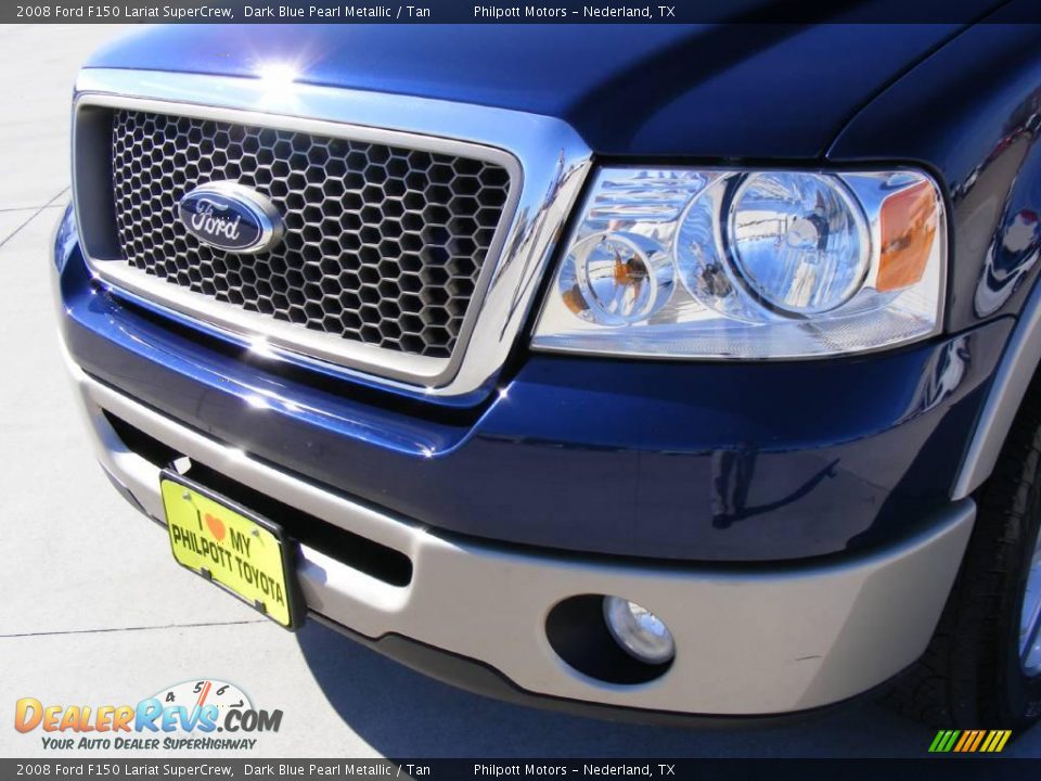 2008 Ford F150 Lariat SuperCrew Dark Blue Pearl Metallic / Tan Photo #13
