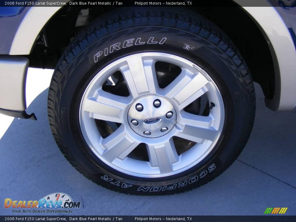 2008 Ford F150 Lariat SuperCrew Dark Blue Pearl Metallic / Tan Photo #14