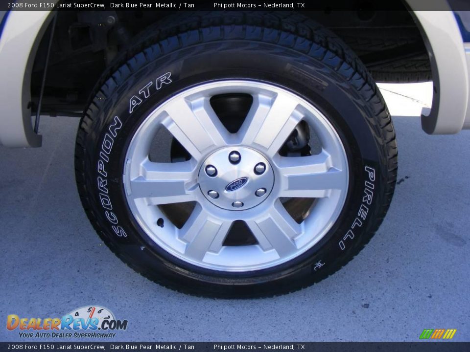 2008 Ford F150 Lariat SuperCrew Dark Blue Pearl Metallic / Tan Photo #15