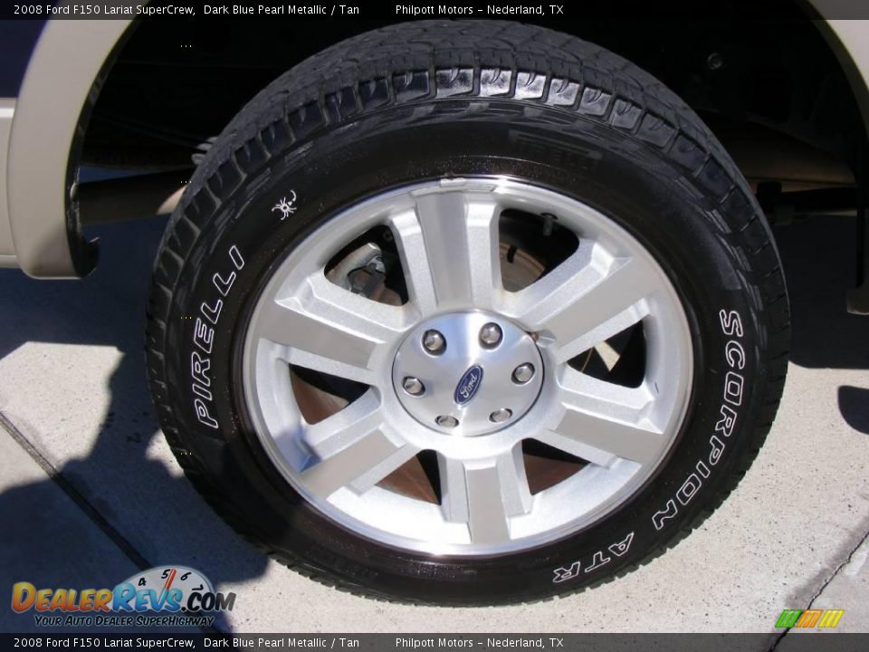 2008 Ford F150 Lariat SuperCrew Dark Blue Pearl Metallic / Tan Photo #16