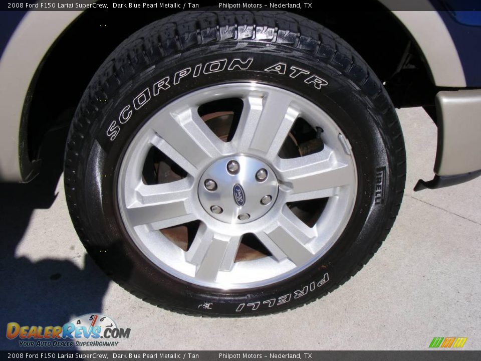 2008 Ford F150 Lariat SuperCrew Dark Blue Pearl Metallic / Tan Photo #17