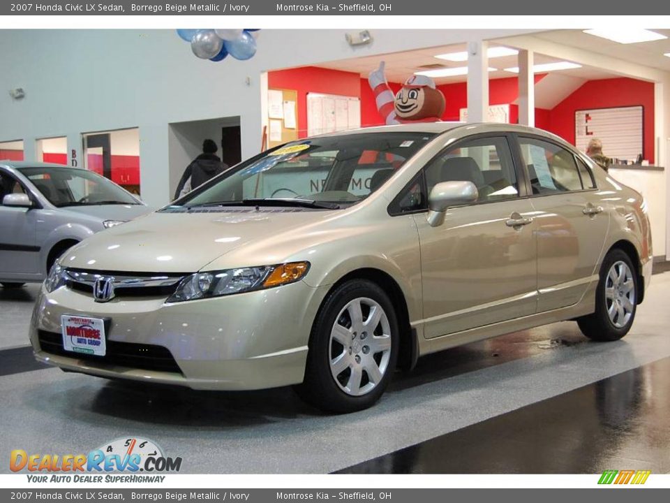 2007 Honda Civic LX Sedan Borrego Beige Metallic / Ivory Photo #2