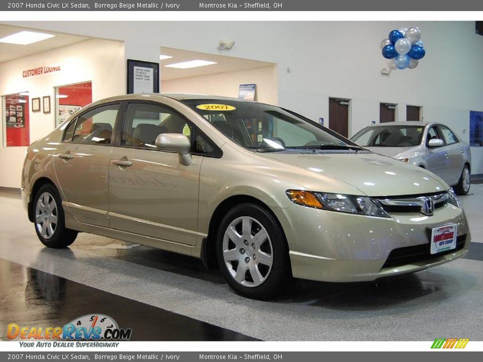 2007 Honda Civic LX Sedan Borrego Beige Metallic / Ivory Photo #9