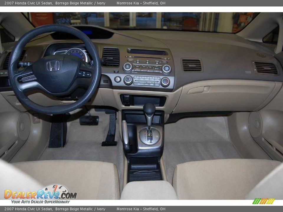 2007 Honda Civic LX Sedan Borrego Beige Metallic / Ivory Photo #12