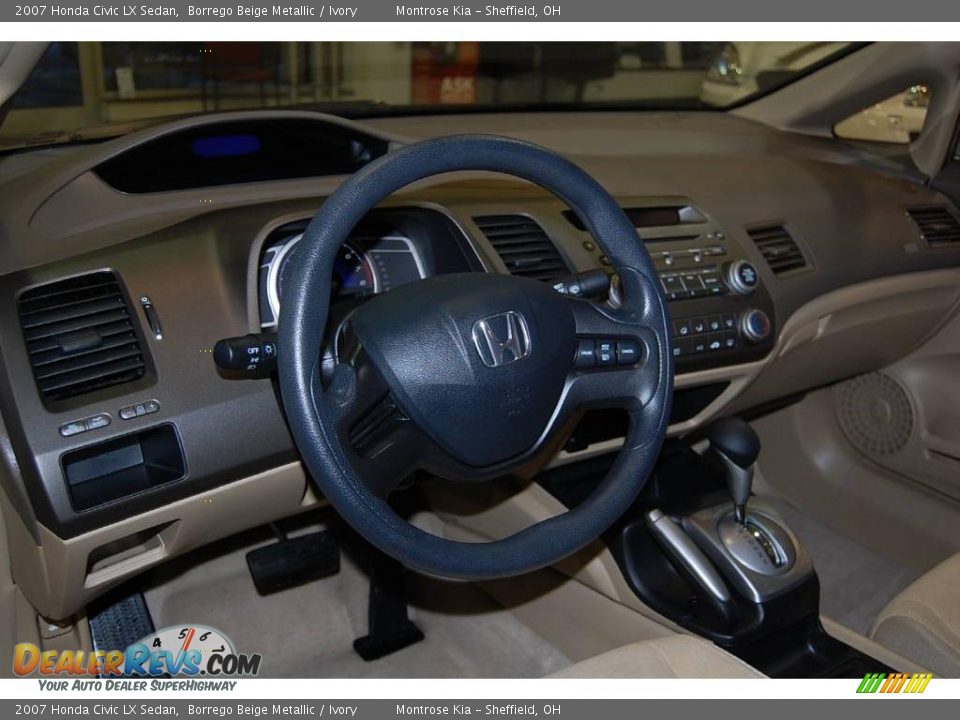 2007 Honda Civic LX Sedan Borrego Beige Metallic / Ivory Photo #13