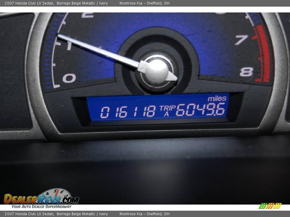 2007 Honda Civic LX Sedan Borrego Beige Metallic / Ivory Photo #23