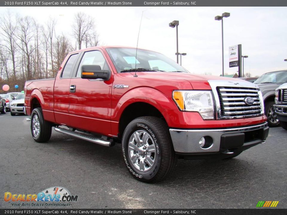 2010 Ford F150 XLT SuperCab 4x4 Red Candy Metallic / Medium Stone Photo #1