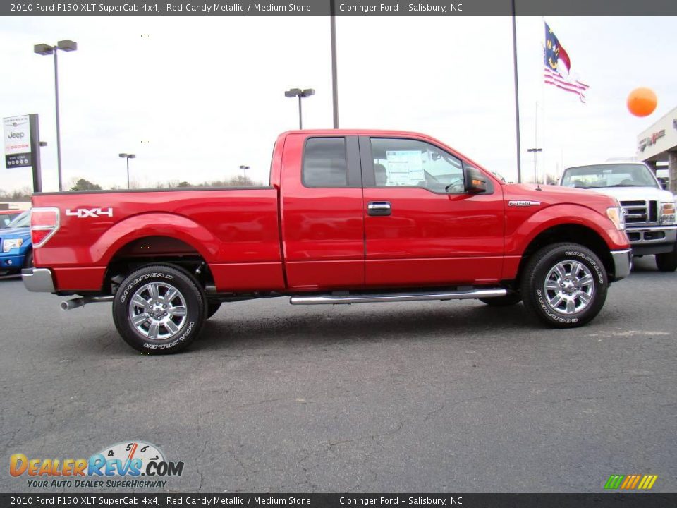2010 Ford F150 XLT SuperCab 4x4 Red Candy Metallic / Medium Stone Photo #2