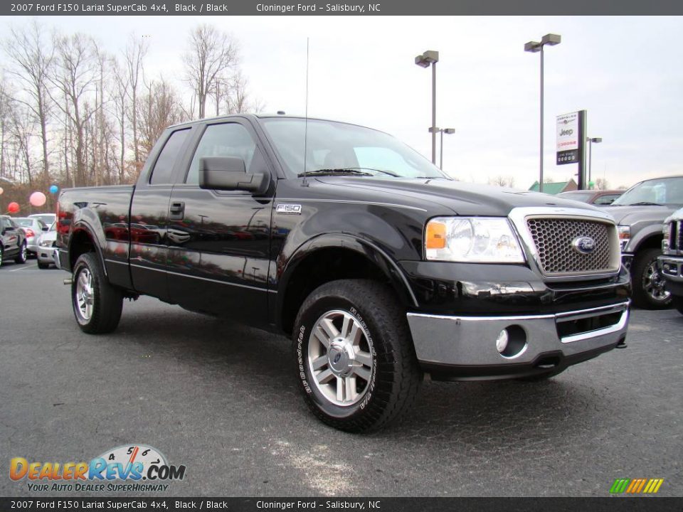 2007 Ford F150 Lariat SuperCab 4x4 Black / Black Photo #1