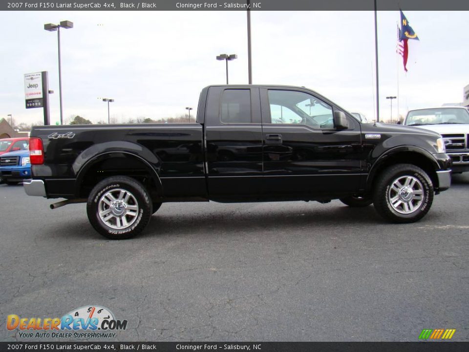 2007 Ford F150 Lariat SuperCab 4x4 Black / Black Photo #2