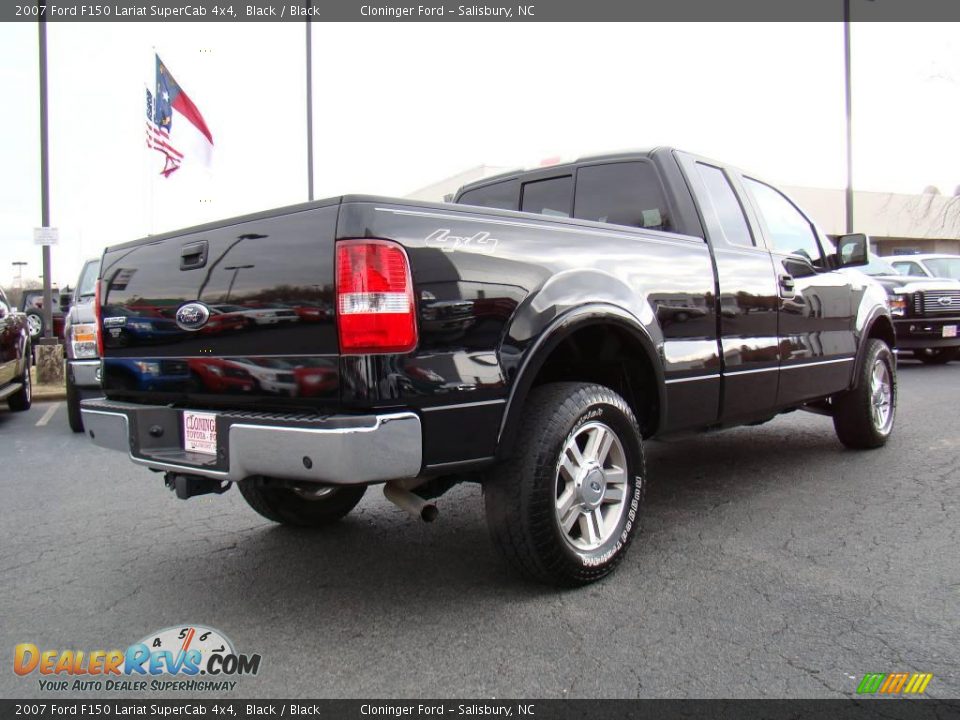 2007 Ford F150 Lariat SuperCab 4x4 Black / Black Photo #3