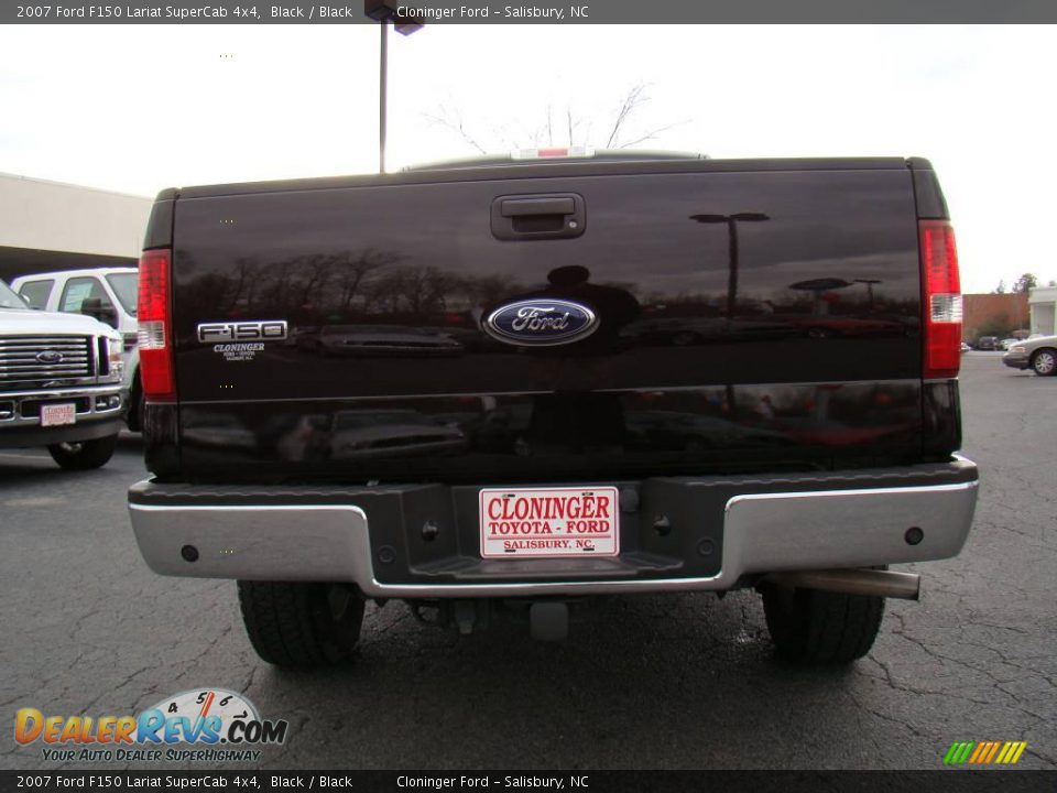 2007 Ford F150 Lariat SuperCab 4x4 Black / Black Photo #4