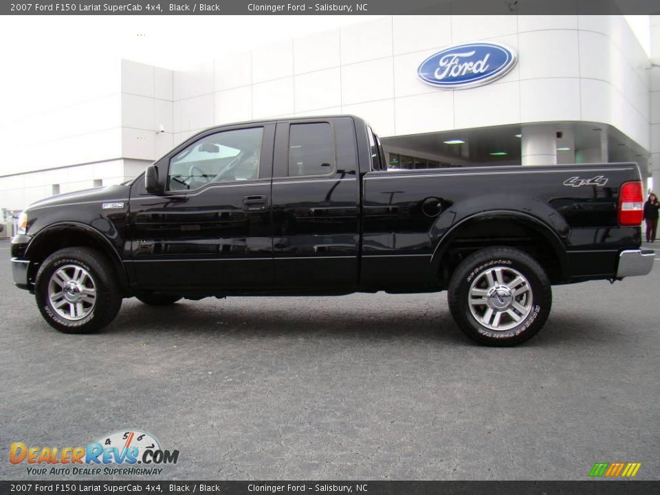 2007 Ford F150 Lariat SuperCab 4x4 Black / Black Photo #5