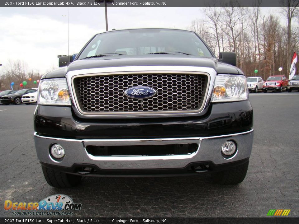 2007 Ford F150 Lariat SuperCab 4x4 Black / Black Photo #7