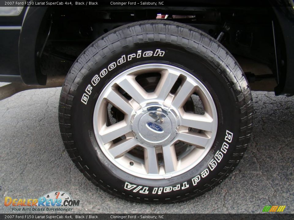 2007 Ford F150 Lariat SuperCab 4x4 Black / Black Photo #14