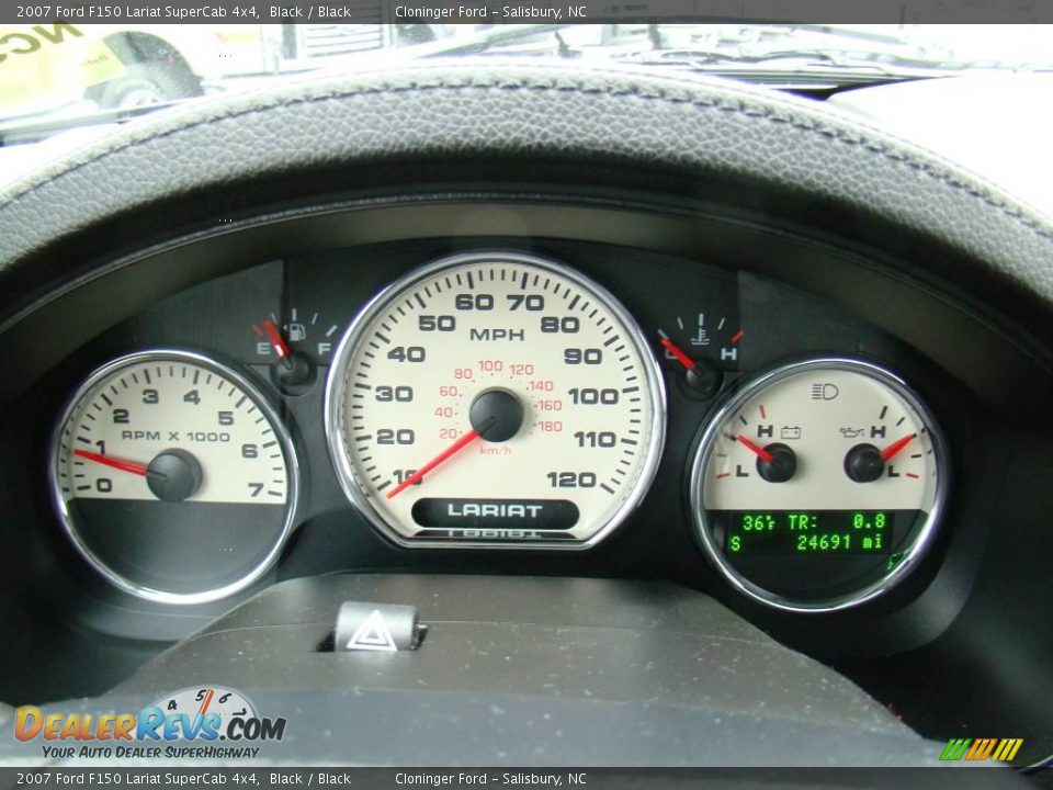 2007 Ford F150 Lariat SuperCab 4x4 Black / Black Photo #18