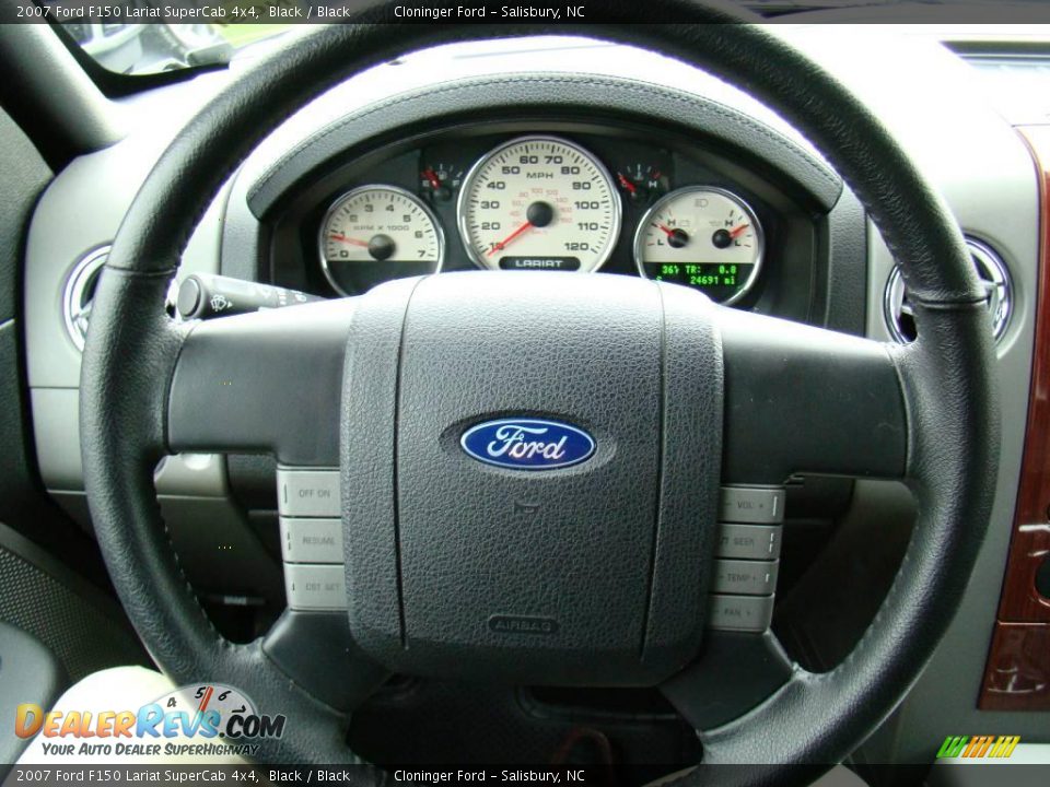 2007 Ford F150 Lariat SuperCab 4x4 Black / Black Photo #19