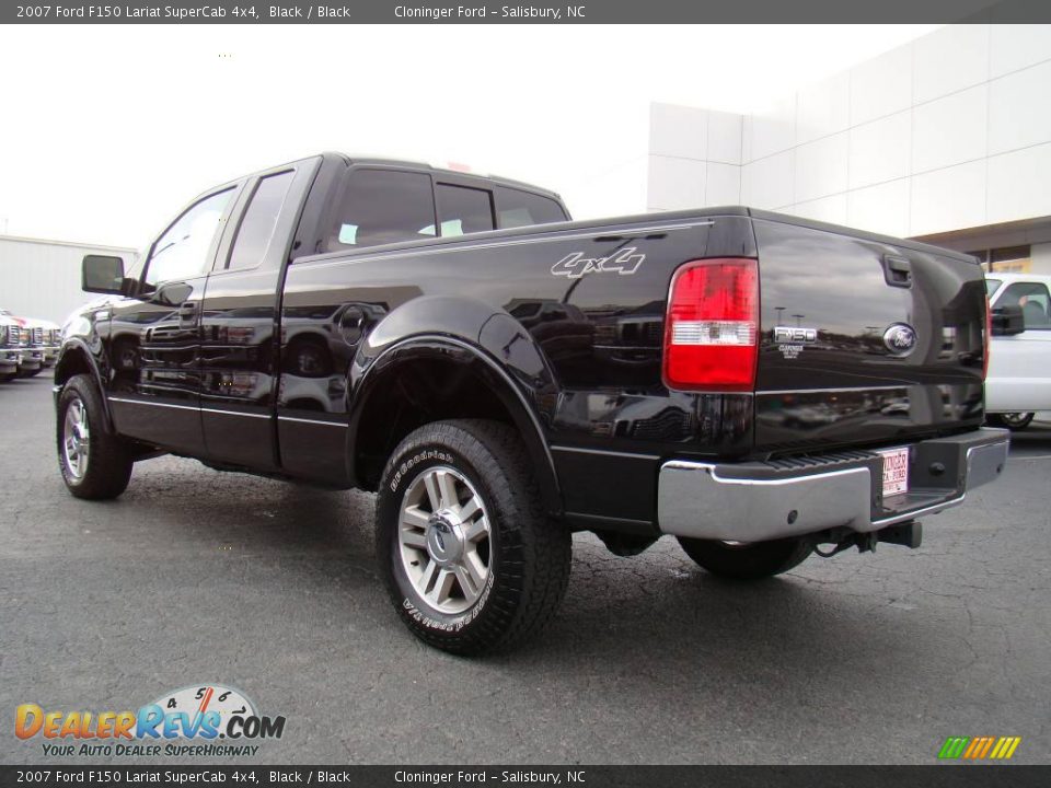 2007 Ford F150 Lariat SuperCab 4x4 Black / Black Photo #28