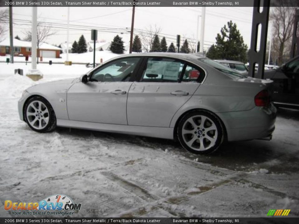 2006 BMW 3 Series 330i Sedan Titanium Silver Metallic / Terra/Black Dakota Leather Photo #5