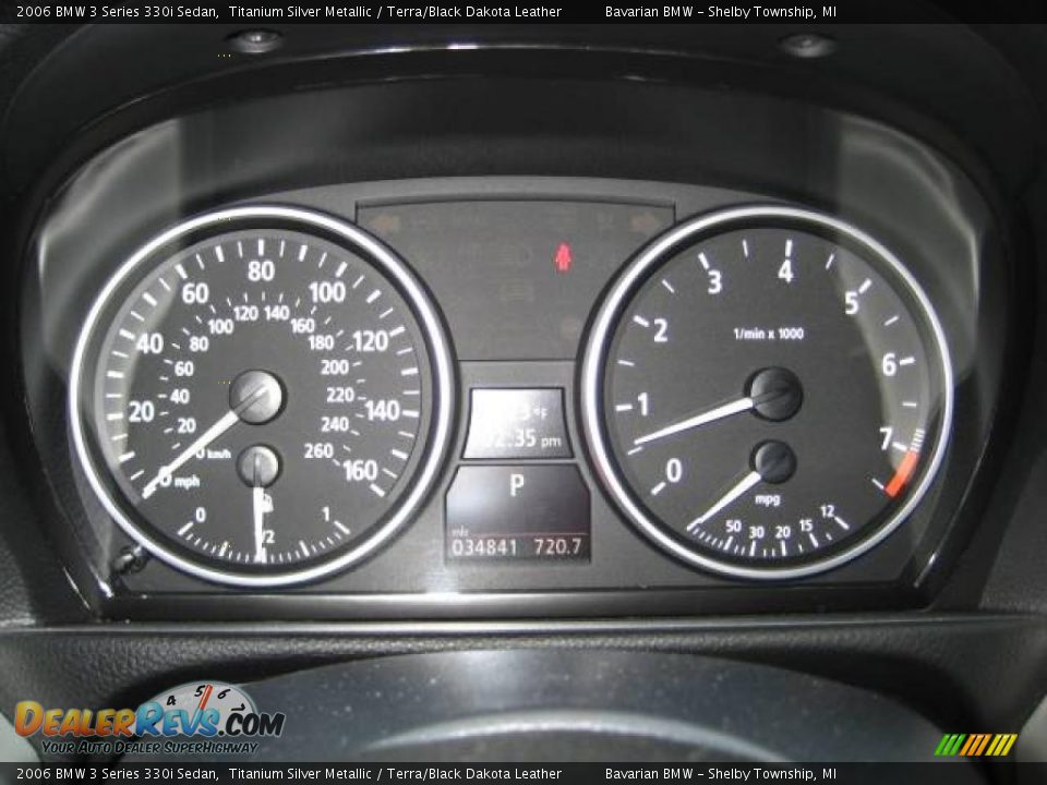 2006 BMW 3 Series 330i Sedan Titanium Silver Metallic / Terra/Black Dakota Leather Photo #22