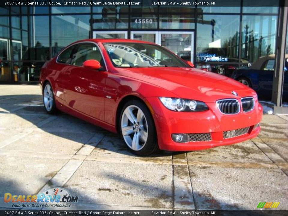 2007 BMW 3 Series 335i Coupe Crimson Red / Cream Beige Dakota Leather Photo #1