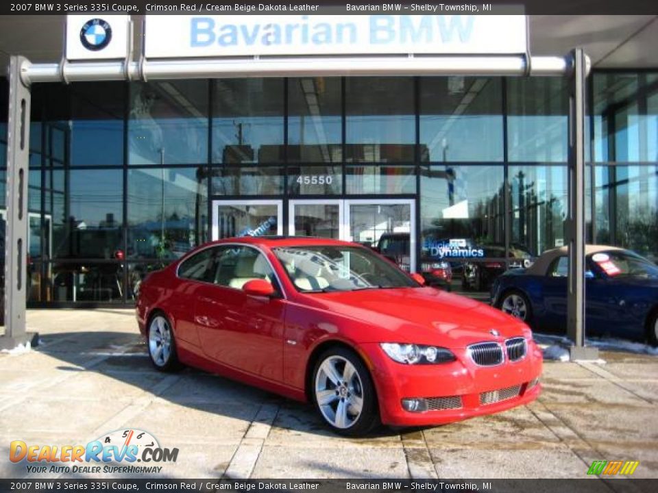 2007 BMW 3 Series 335i Coupe Crimson Red / Cream Beige Dakota Leather Photo #2