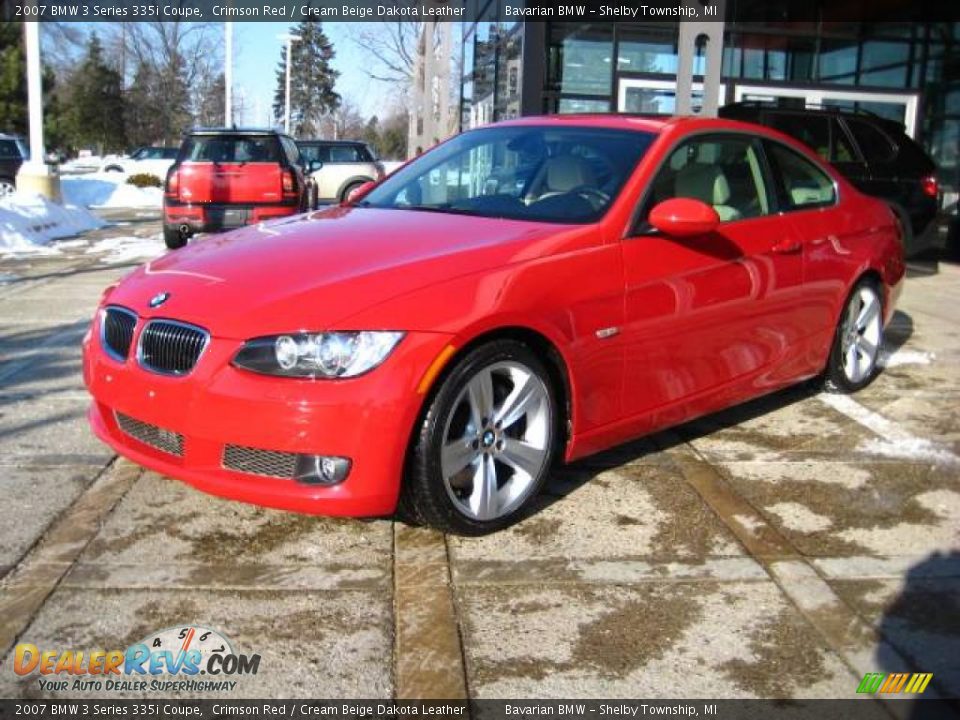 2007 BMW 3 Series 335i Coupe Crimson Red / Cream Beige Dakota Leather Photo #4
