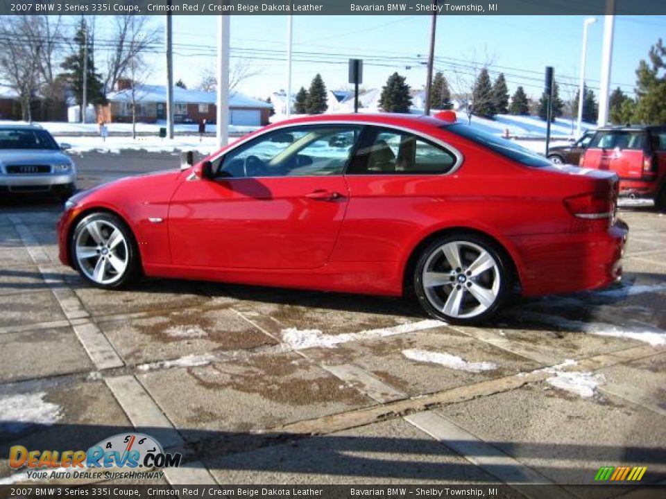 2007 BMW 3 Series 335i Coupe Crimson Red / Cream Beige Dakota Leather Photo #5
