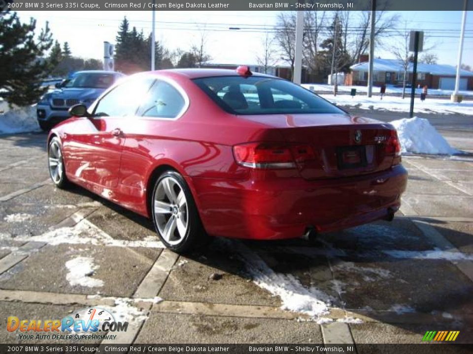 2007 BMW 3 Series 335i Coupe Crimson Red / Cream Beige Dakota Leather Photo #6