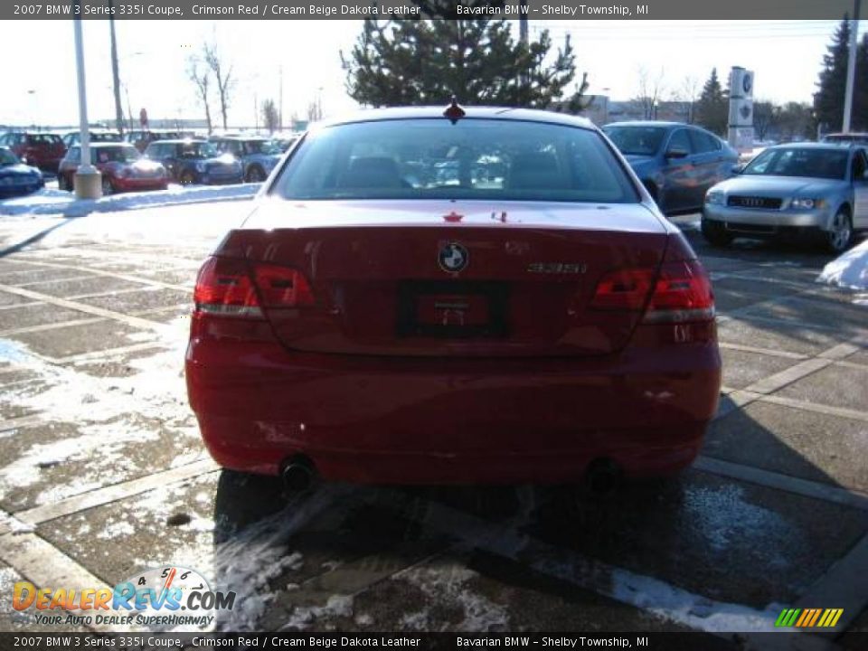 2007 BMW 3 Series 335i Coupe Crimson Red / Cream Beige Dakota Leather Photo #7