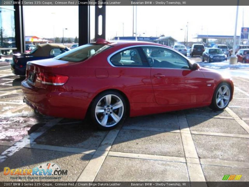 2007 BMW 3 Series 335i Coupe Crimson Red / Cream Beige Dakota Leather Photo #8