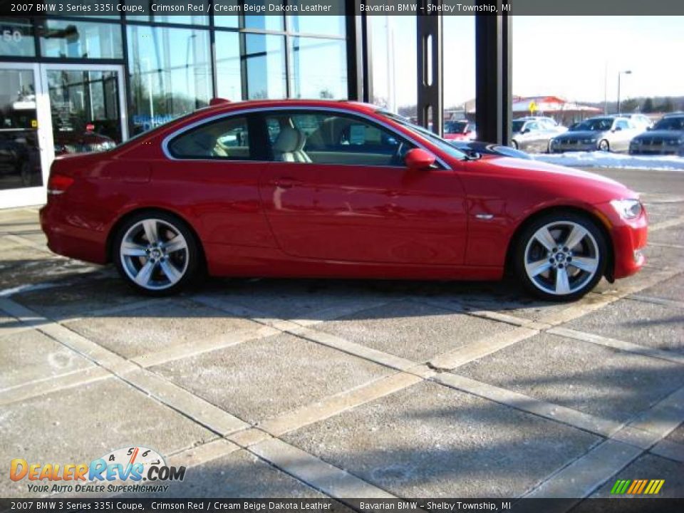2007 BMW 3 Series 335i Coupe Crimson Red / Cream Beige Dakota Leather Photo #9