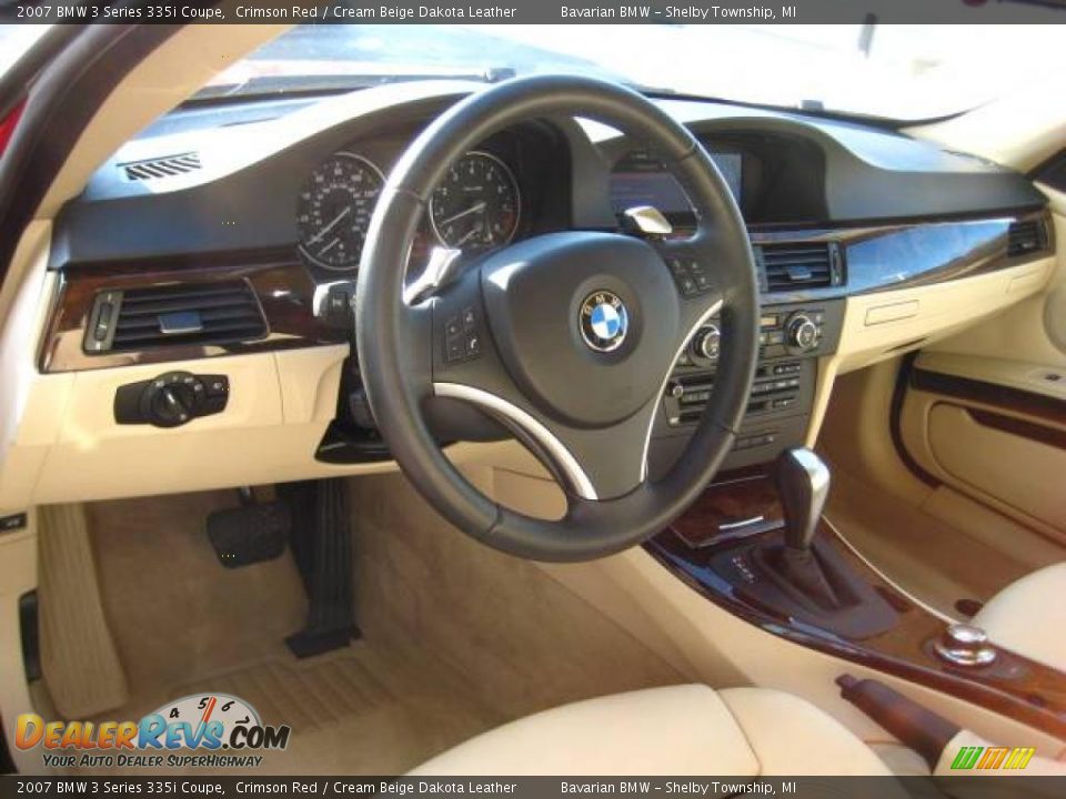 2007 BMW 3 Series 335i Coupe Crimson Red / Cream Beige Dakota Leather Photo #13