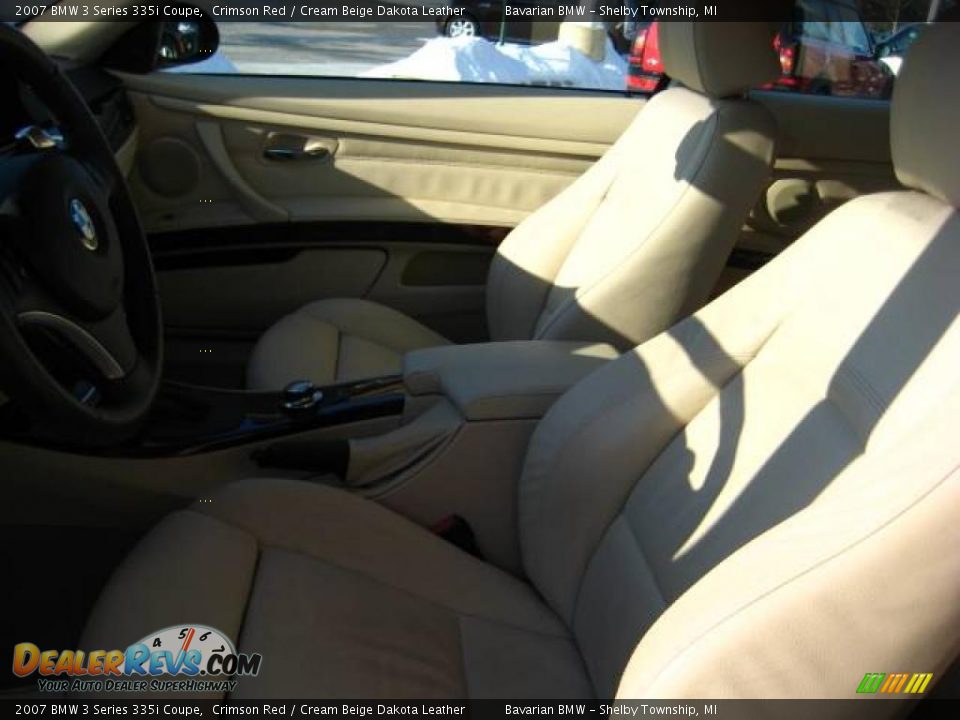 2007 BMW 3 Series 335i Coupe Crimson Red / Cream Beige Dakota Leather Photo #14