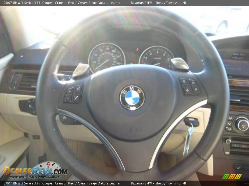 2007 BMW 3 Series 335i Coupe Crimson Red / Cream Beige Dakota Leather Photo #23