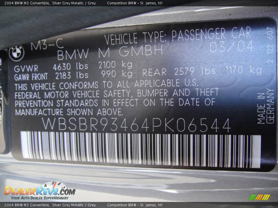 2004 BMW M3 Convertible Silver Grey Metallic / Grey Photo #16