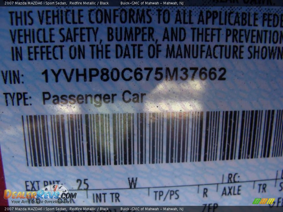 2007 Mazda MAZDA6 i Sport Sedan Redfire Metallic / Black Photo #25