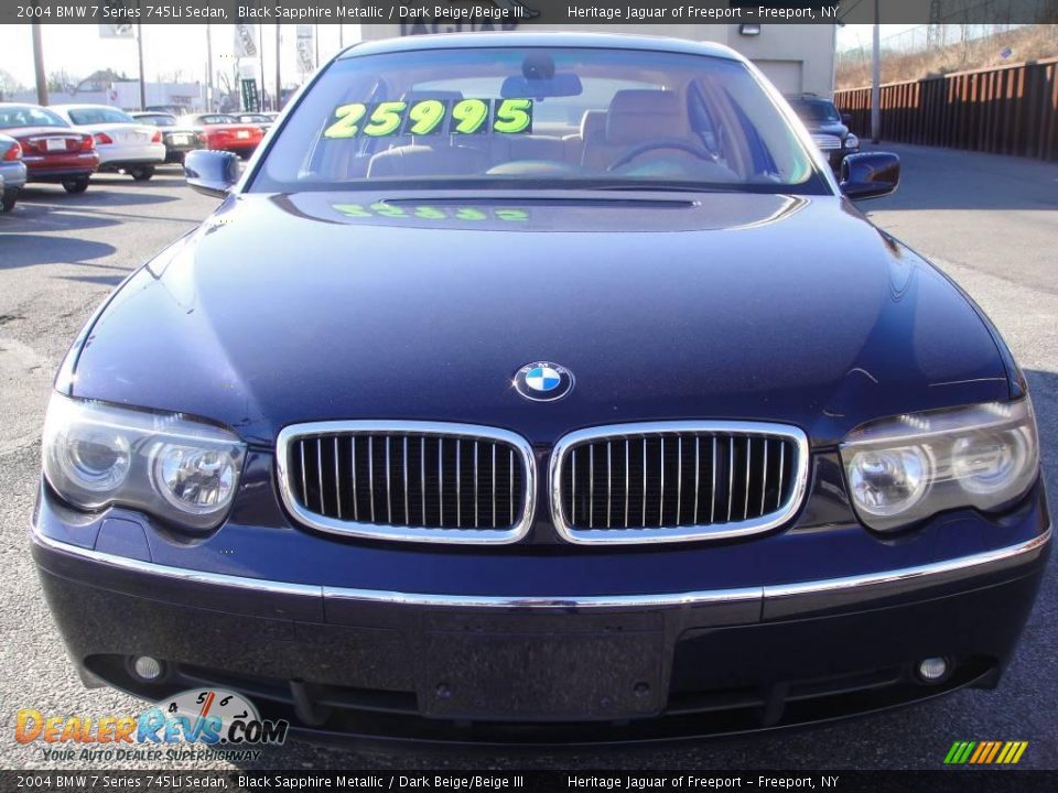 2004 BMW 7 Series 745Li Sedan Black Sapphire Metallic / Dark Beige/Beige III Photo #2