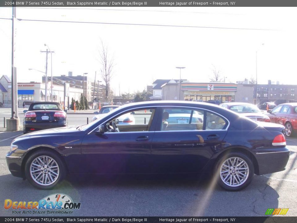 2004 BMW 7 Series 745Li Sedan Black Sapphire Metallic / Dark Beige/Beige III Photo #3
