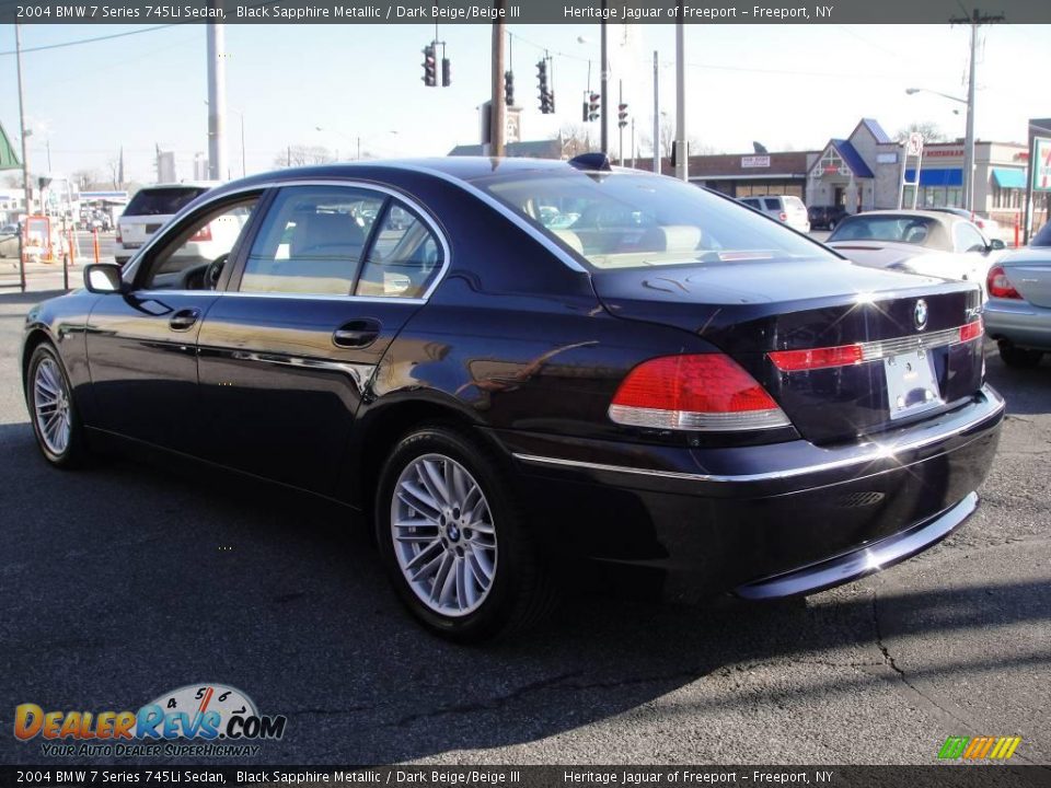 2004 BMW 7 Series 745Li Sedan Black Sapphire Metallic / Dark Beige/Beige III Photo #4