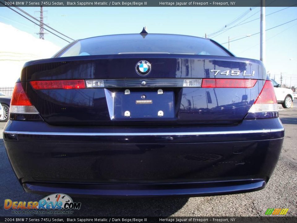 2004 BMW 7 Series 745Li Sedan Black Sapphire Metallic / Dark Beige/Beige III Photo #5