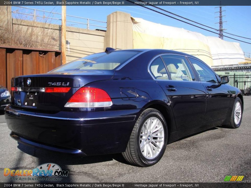 2004 BMW 7 Series 745Li Sedan Black Sapphire Metallic / Dark Beige/Beige III Photo #6