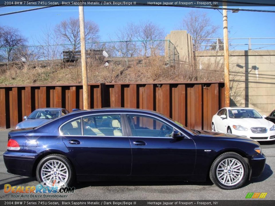 2004 BMW 7 Series 745Li Sedan Black Sapphire Metallic / Dark Beige/Beige III Photo #7