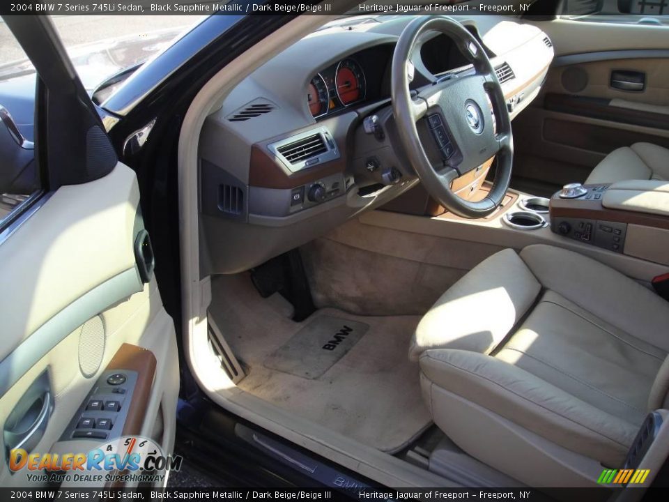 2004 BMW 7 Series 745Li Sedan Black Sapphire Metallic / Dark Beige/Beige III Photo #14