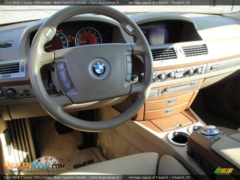 2004 BMW 7 Series 745Li Sedan Black Sapphire Metallic / Dark Beige/Beige III Photo #15