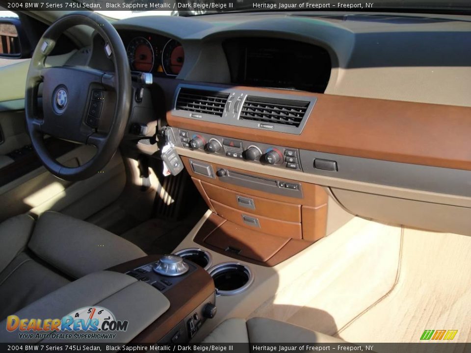 2004 BMW 7 Series 745Li Sedan Black Sapphire Metallic / Dark Beige/Beige III Photo #27