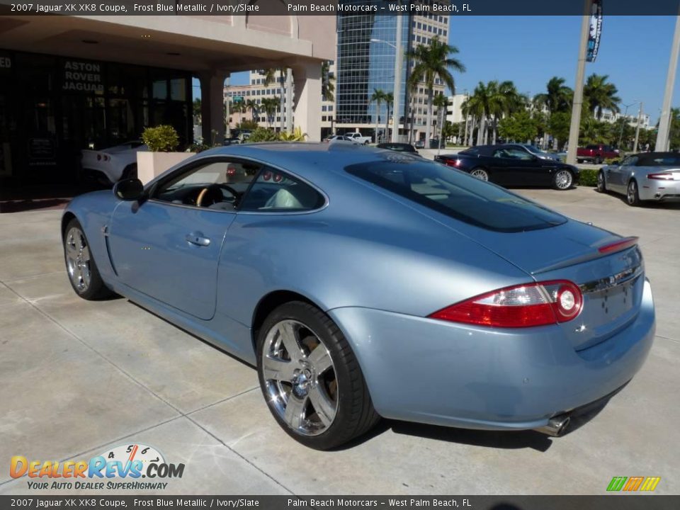 2007 Jaguar XK XK8 Coupe Frost Blue Metallic / Ivory/Slate Photo #3