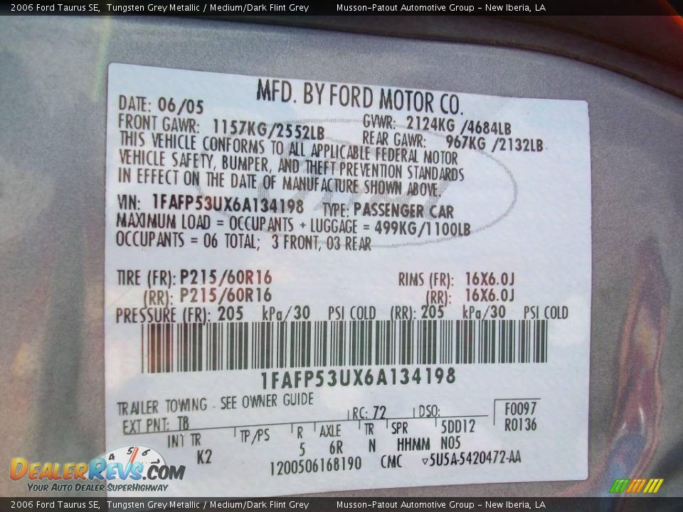 2006 Ford Taurus SE Tungsten Grey Metallic / Medium/Dark Flint Grey Photo #13